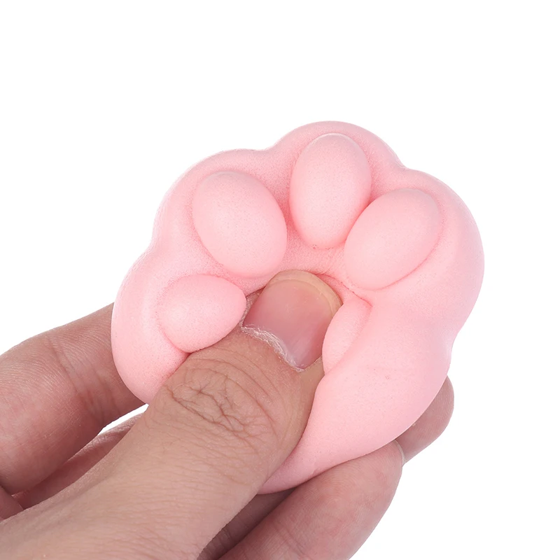 Jouet spongieux de décompression de pied de petit chat rose mignon, rebond lent, ventouse douce, pincement des doigts, jouets de libération, nouveaux modèles