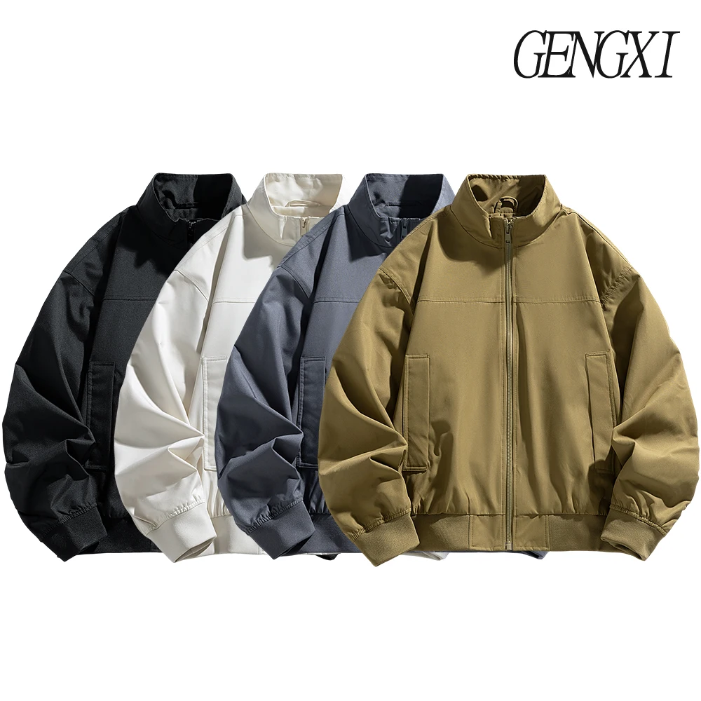 American Vintage Basic Workwear Pilot Jacket Men's Windproof Waterproof Tactical Military Coat CleanFit Stand Collar Trench Coat