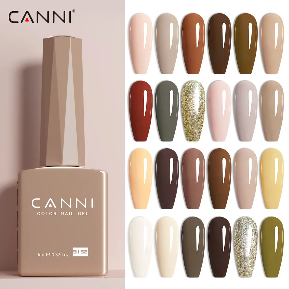 

CANNI 9ml Hema Free Nail Gel Polish Red Colors Nude Pink Brown Colors Off LED Nail Gel Manicure Kit DIY at Home Salon
