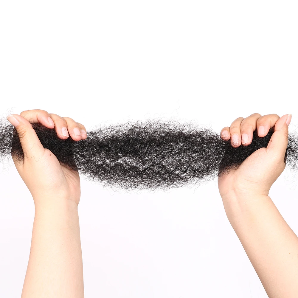 Afro Kinkys Bulk Human Hair for Dreadlock Extensions Loc Repair Braiding Twist Tight Afro Kinky Human Hair for Locs 1 Pack 30g