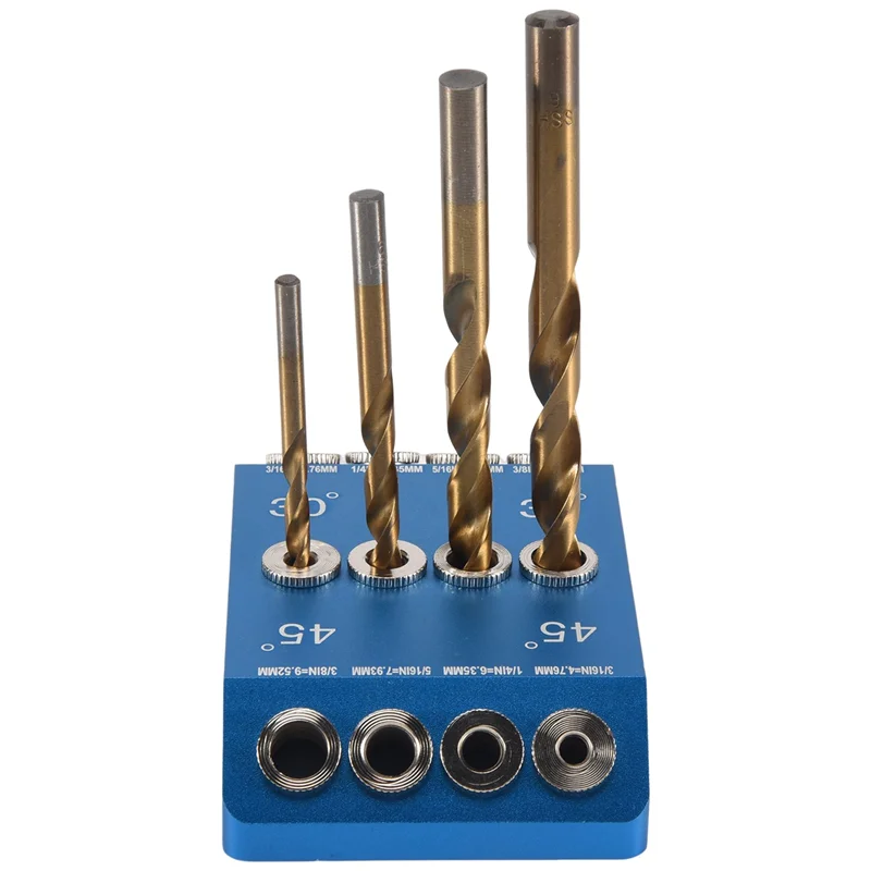 ABBY-30 Maschera guida per trapano angolata da 45 90 gradi, maschera per trapano in metallo per foratura multi-angolo, per kit di viti per ringhiera per cavi