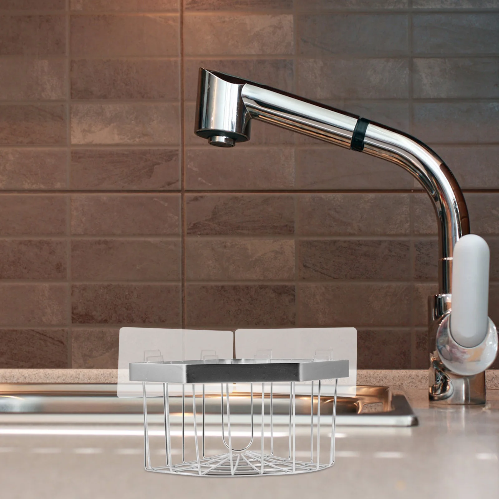 

Kitchen Sponge Holder Stainless Steel No Drill Sink Rack Drainage Storage Multi-Functional Dishcloth Organizer For Kitchen