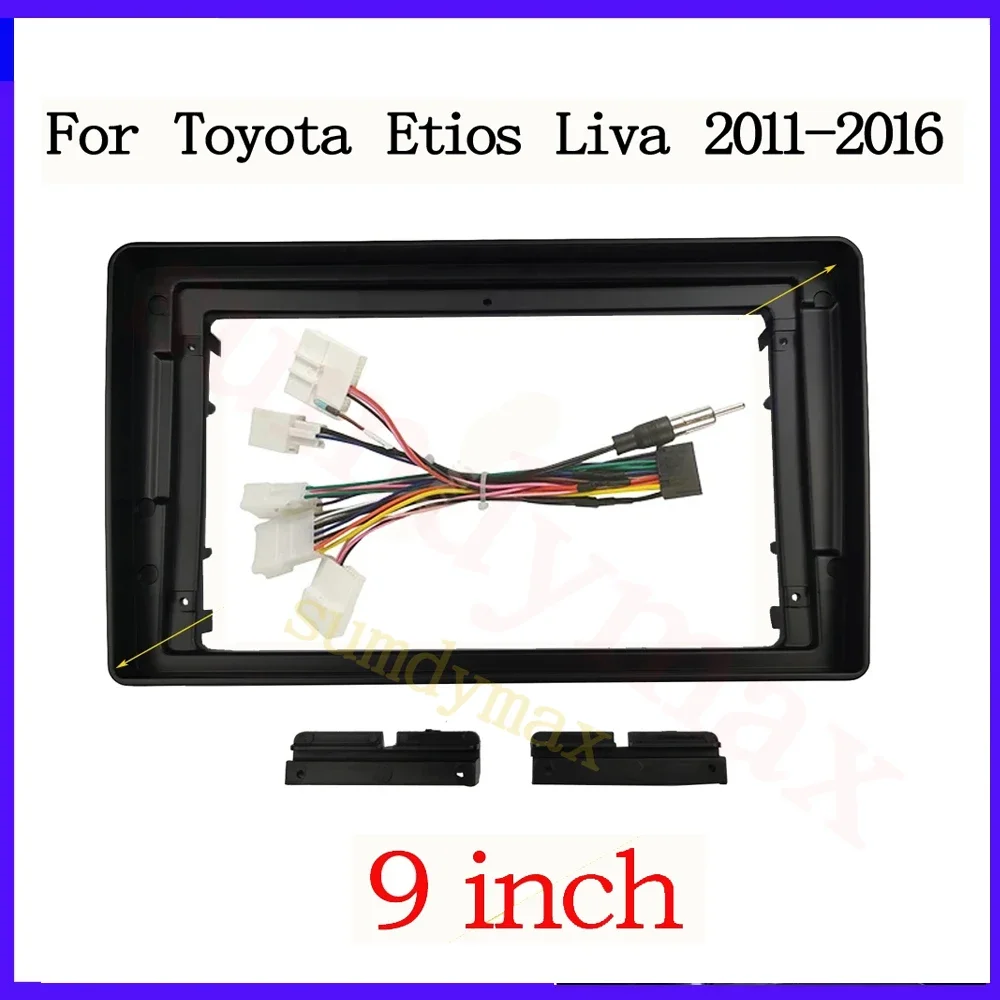 9inch 2Din Car Radio Fasicas for Toyota Etios Liva 2011-2016  car Multimedia Frame Audio Panel Dash Refitting Trim Kit