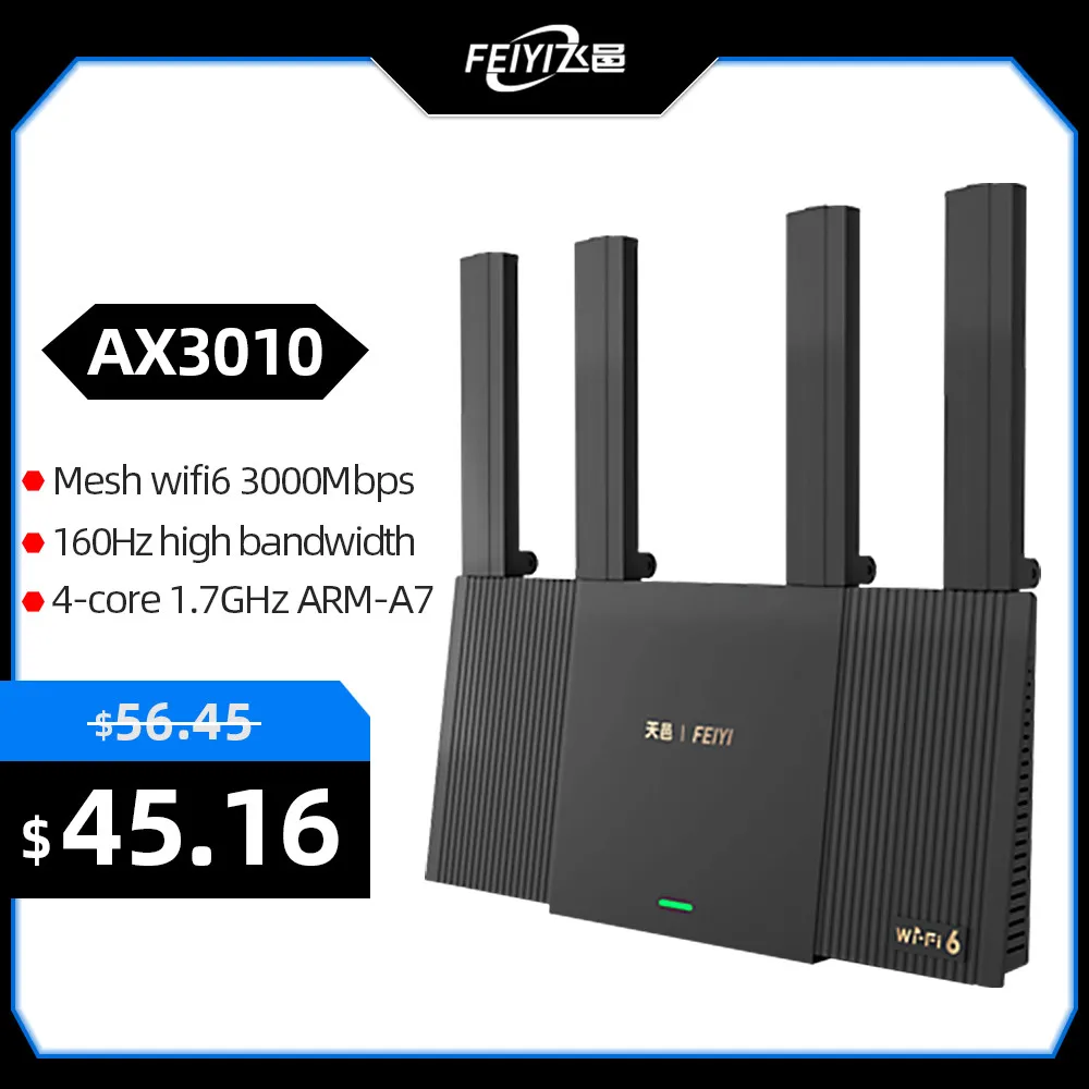 

FEIYI WiFi 6+ Mesh Wifi Router Gigabit 2.4G 5.0GHz Dual-Band Repeater Signal Amplifier Full Gigabit Network Routers