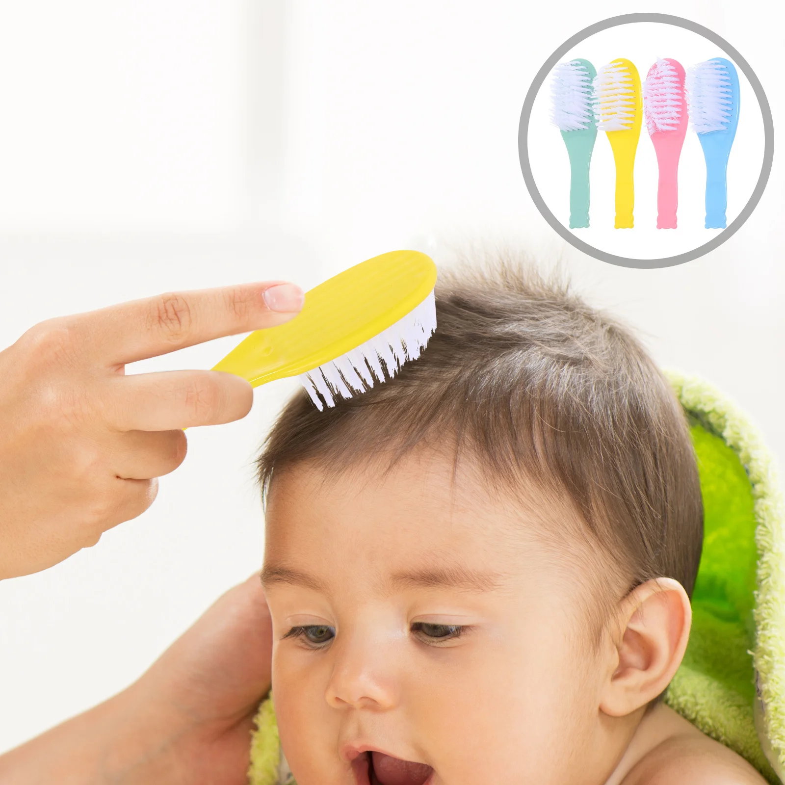 

10Pcs Infant Hair Brush Lightweight Newborn Scalp Brush for Delicate Skin Promotes Blood Circulation Soothing Baby Grooming Tool