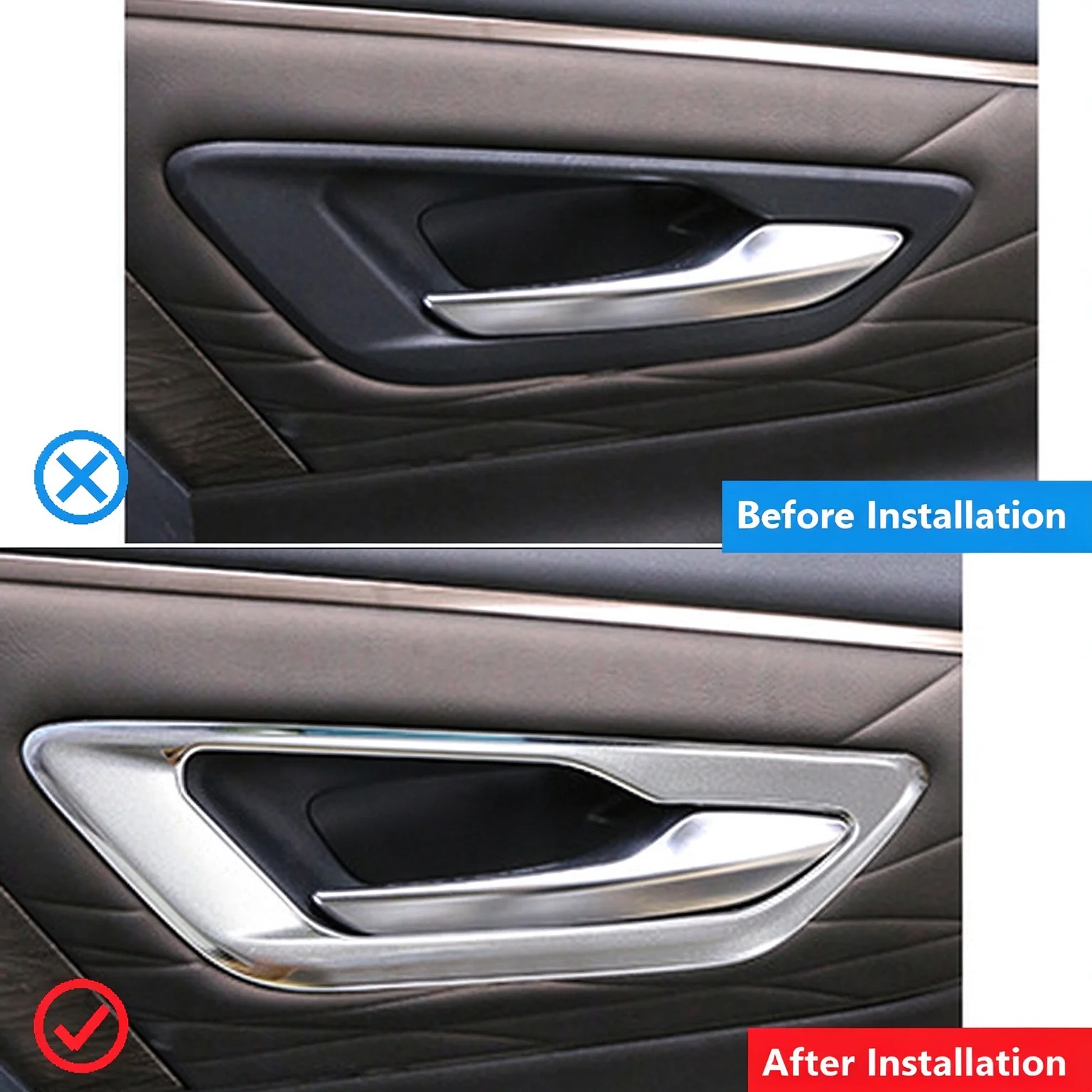 Car Inner Door Handle Trim for Toyota Alphard Vellfire 40 Series Stainless Steel Decorative Auto Accessories Frames LHD or RHD
