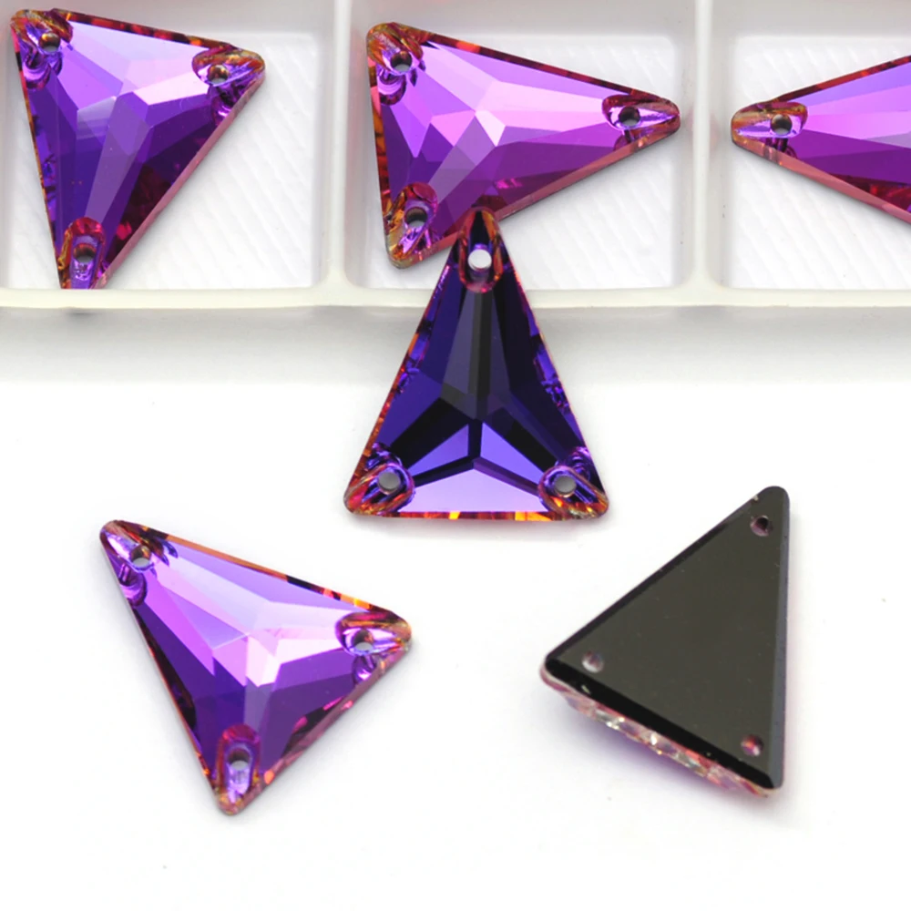 Pubrilex Slim Triangle Strass-Kristalle mit Glitzer zum Aufnähen für Kleider, Kleidung und Dekorationen – Detail 11