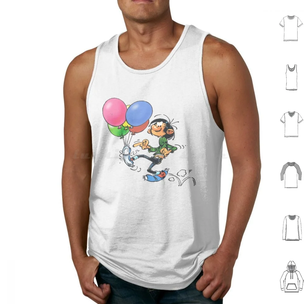 Anniversaire Gaston Lagaffe Classique Tank Tops Vest Sleeveless Cartoon Spirou Adventure Book Comic Belgium Magazine Gaston