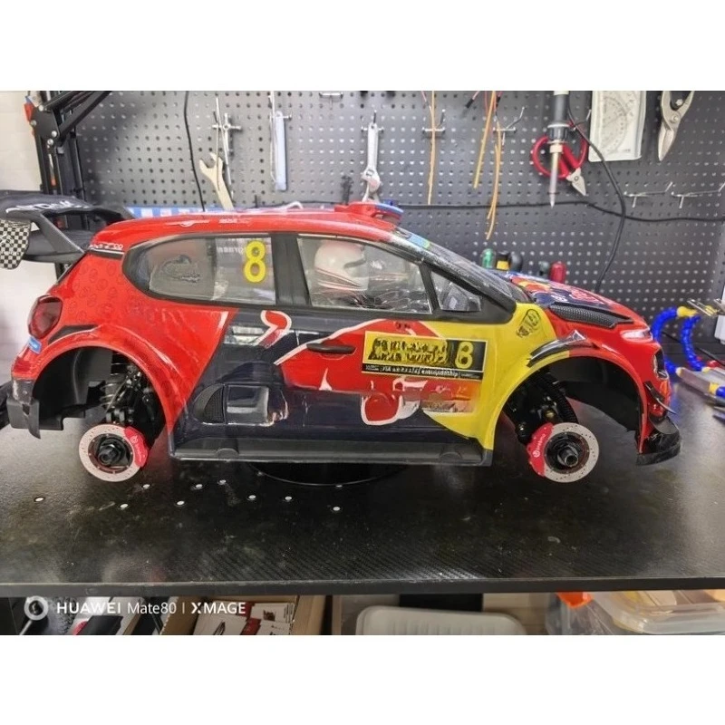 Dla RLAARLO EVO KM Citroen C3 Porsche RC Rally Car Uniwersalny zacisk hamulcowy i zestaw tarcz LED, podświetlany rotor z mechanizmem przepustnicy — 2