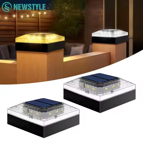Upgraded Solar Post Cap Lights 3 Lighting Modes IP65 Waterproof 4x4 Deck Fence Post Solar Lights For Wood/Vinyl Posts