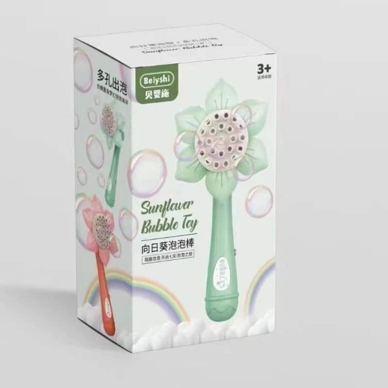 Girasole 23 fori Internet Celebrity Gatling Bubble Gun Completamente automatico Bancarella del mercato notturno Giocattoli per bambini Impatto durevole