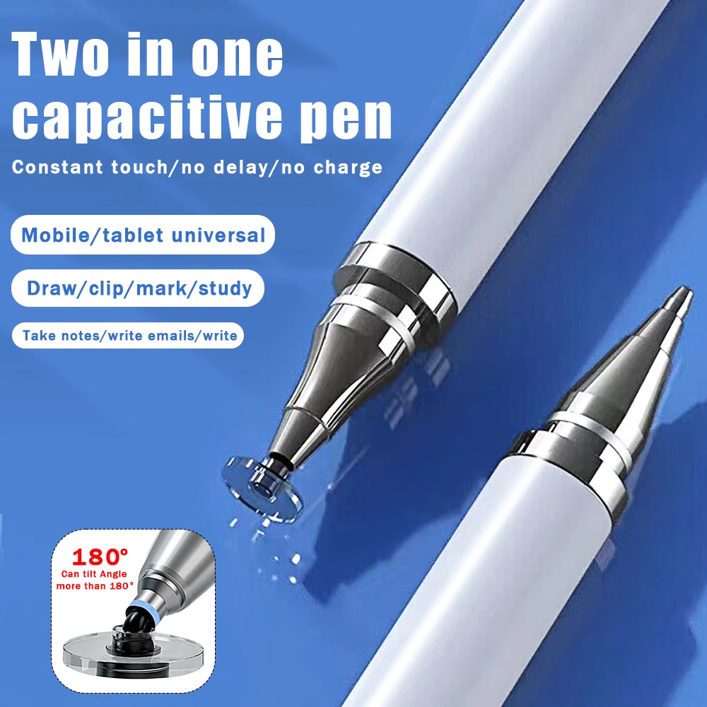 2 In 1 Stylus Pen Voor Mobiele Telefoon Tablet Capacitief Touch Potlood Voor Iphone Samsung Universele Android Telefoon Tekening Scherm Potlood