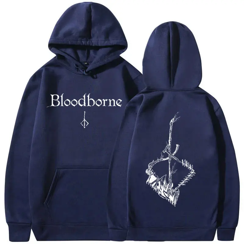 Hot Sale New Game Bloodborne Graphic Hoodie Vintage Horror Hunter Merch Sweatshirt Men Women Clothing Casual Oversized Tracksuit