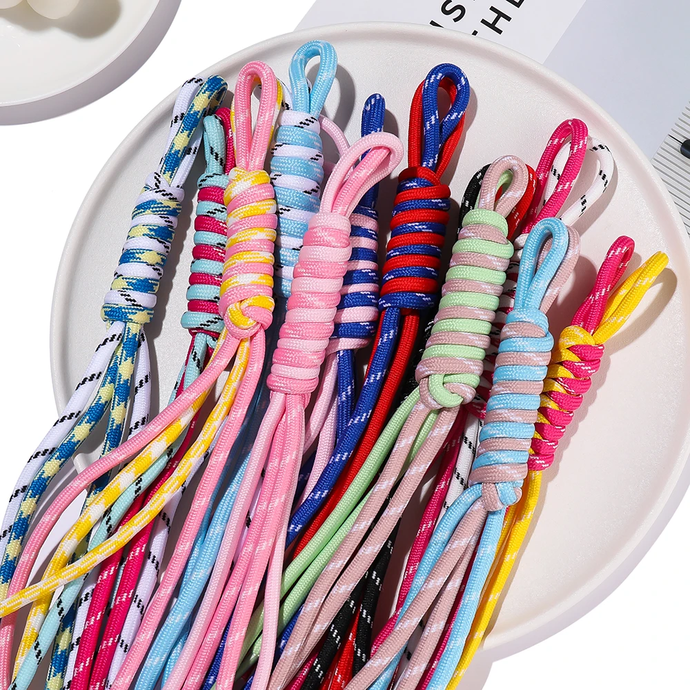 1pc Colorful Braided Lanyard Keychain Handmade Knot Polyester Rope Cord Thread For DIY Key Chain Pendant Bag Accessories