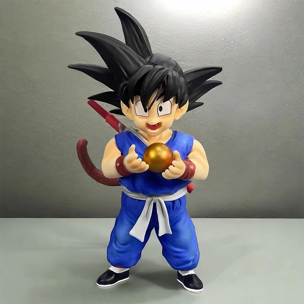 Dragon Ball Roupas Azuis Infância, Estatueta Fofa do Son Goku, Modelo Gk, Figura Anime, Estátua Kakarotto, Ornamento de Mesa, Brindes, 19cm