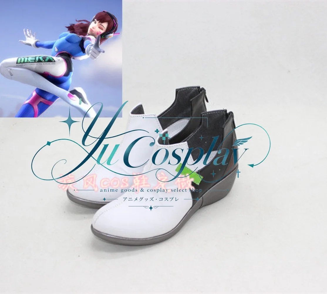Hero Game D.Va Hana Song Pilot Cosplay Shoes Wedge Boots Custom Convention Performance