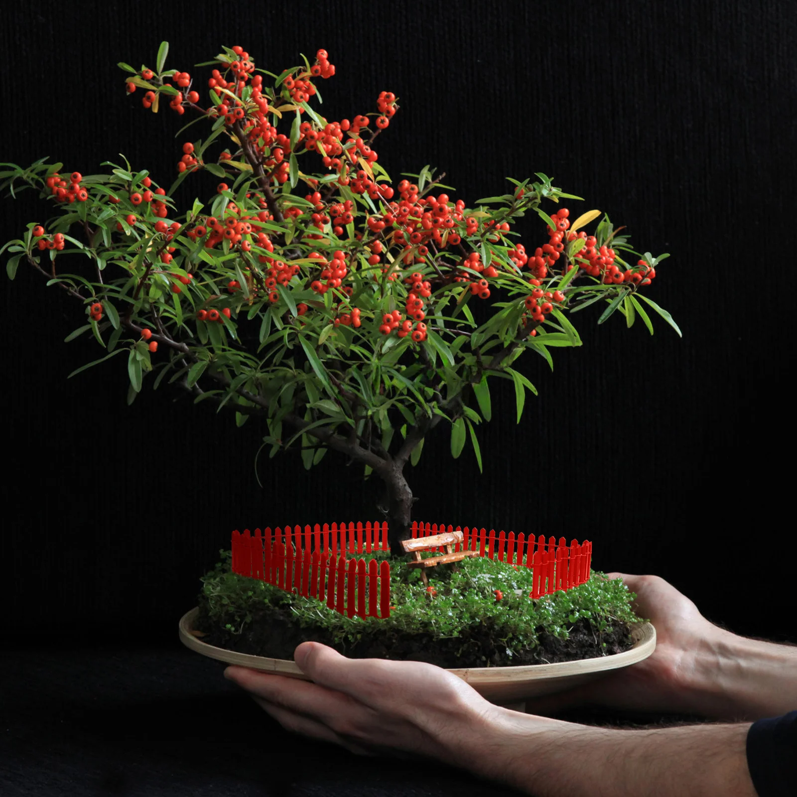 

Miniature Wood Fence Durable Simulation Garden Border Decorative Picket Fence for Crafts Projects Mini Garden Accessories