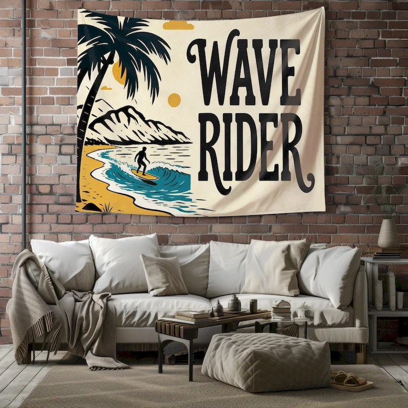 VIKAMA Outdoor Camping Tapestry Retro Mountain Beach Adventure Wall Hanging Wilderness Aesthetics Hanging Cloth Home Decoration