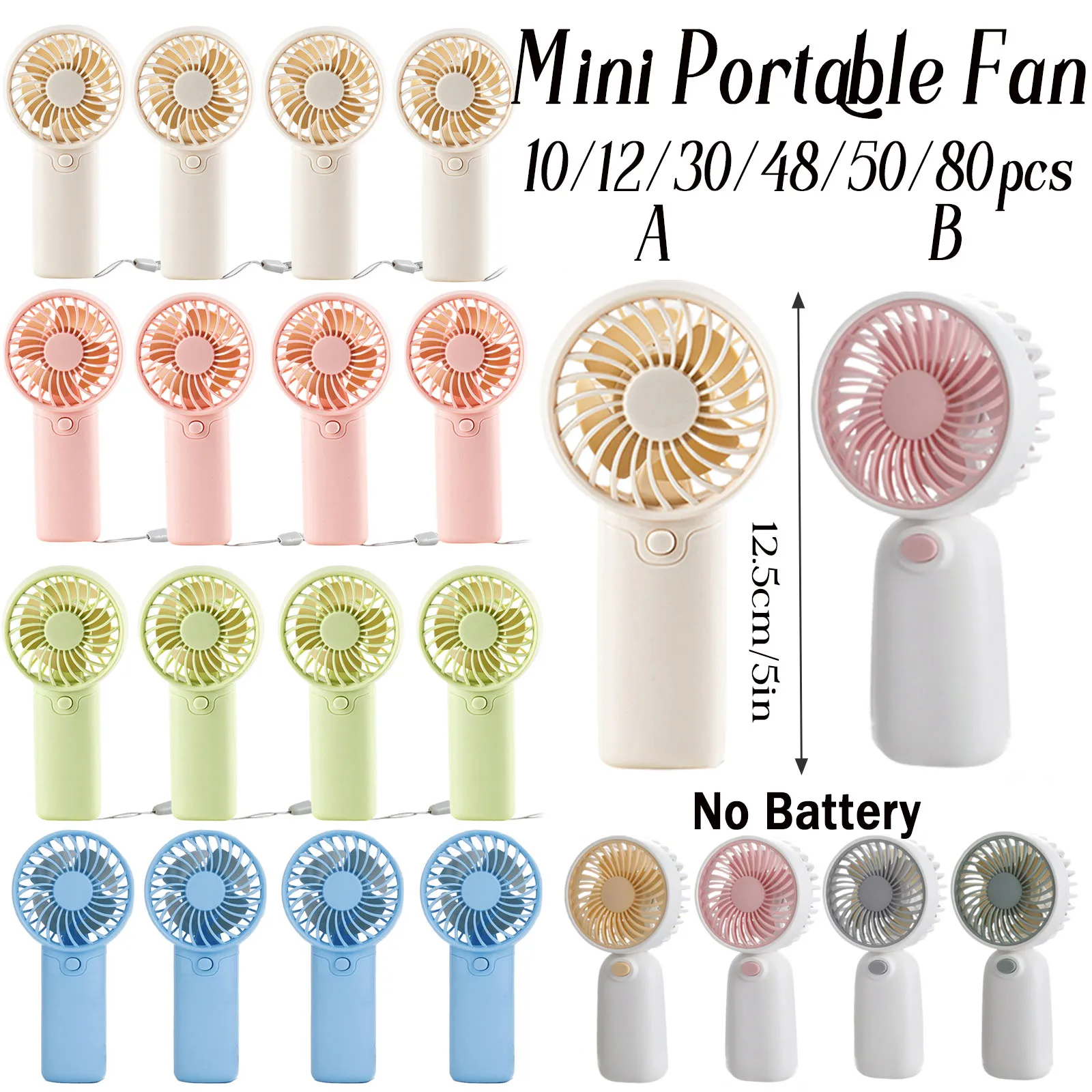 Ventilatori Portatili Mini da 10-80 Pezzi per Matrimoni, Ventilatori a Mano Mini per Ospiti, Ventilatori a Batteria per Matrimoni, Ventilatore a Ciglia