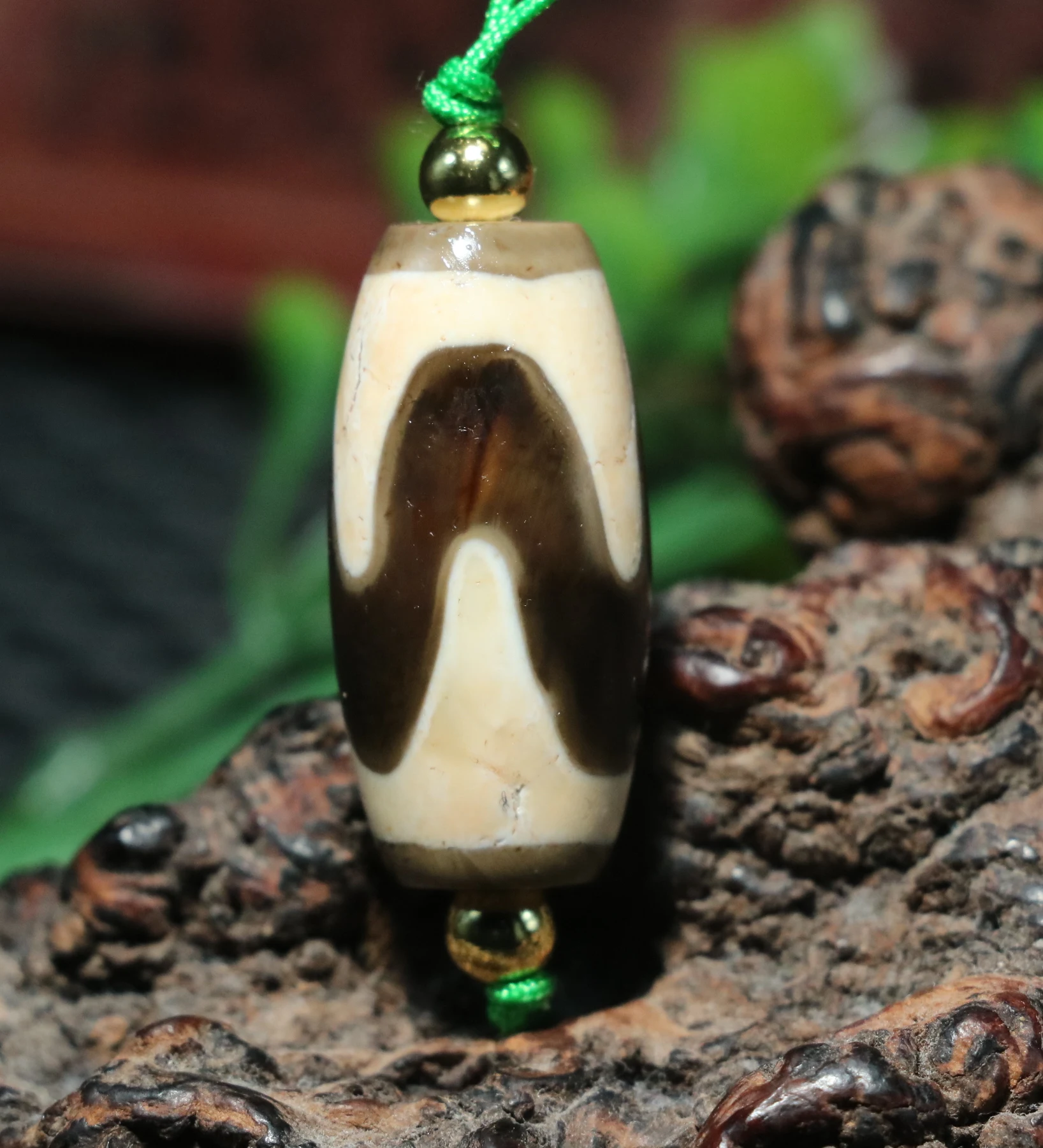 5A Magic Energy Tibetan Old Agate tiger-tooth DZi Bead Pendant Amulet Timestown Treasure Jewelry UPD231228a1