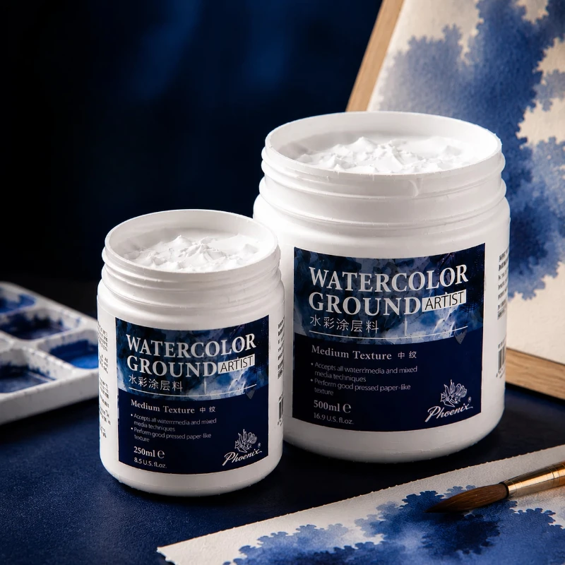 Watercolor Primer Ground Medium 500/1000ml Coarse Texture High Absorption Paint Base for Canvas Wood Paper Art Repair