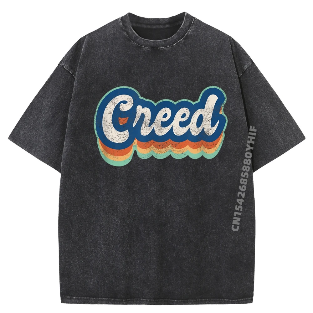 

Creed First Name Boy Vintage Style 70s 80s Personalized Cotton Graphic Tees Men's T-Shirts Loose Washed Vintage Tops
