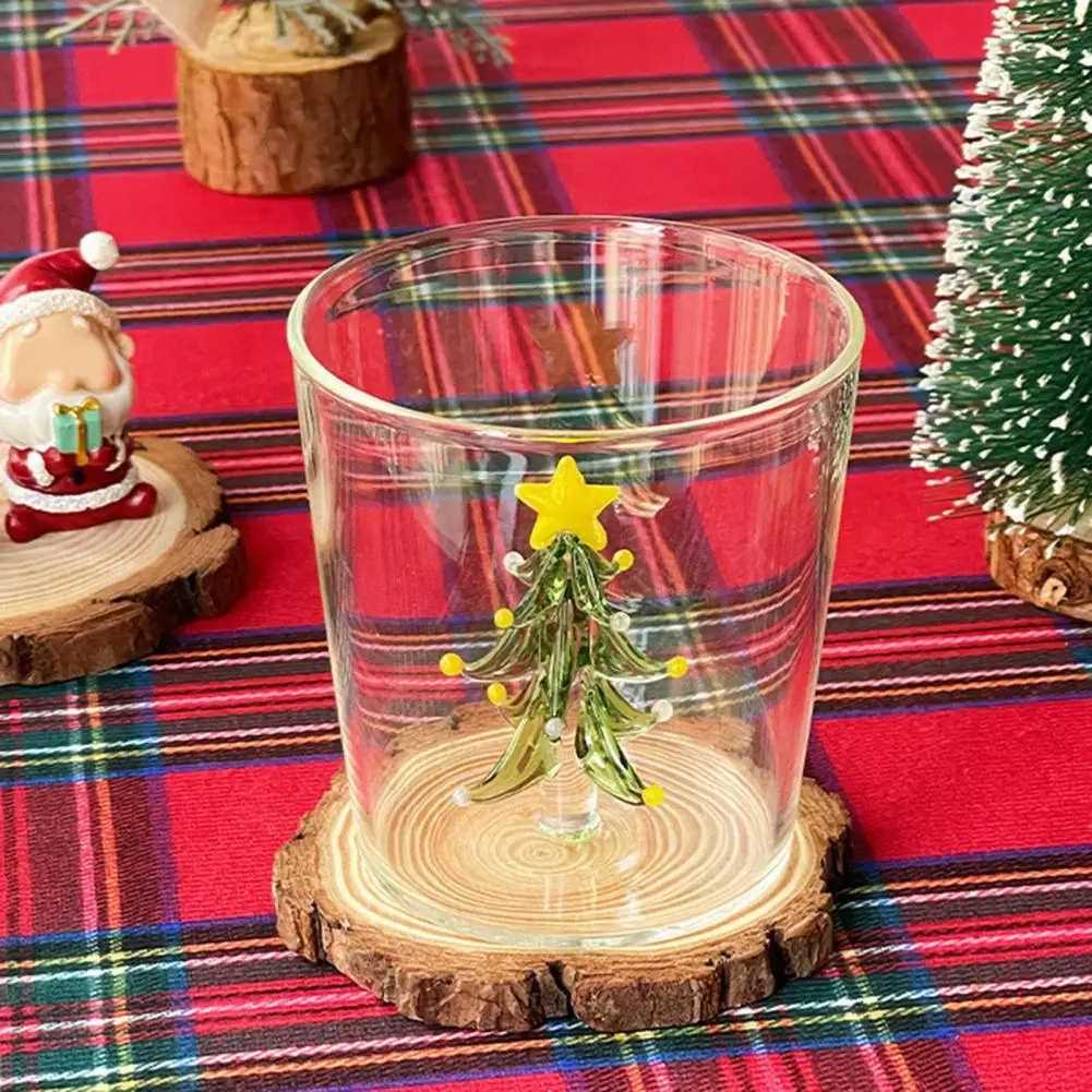 Christmas Celebration Drinkware Christmas Wine Glasses Festive Christmas Drinkware Set 3d Wine Glass Cup with Tree for Holiday