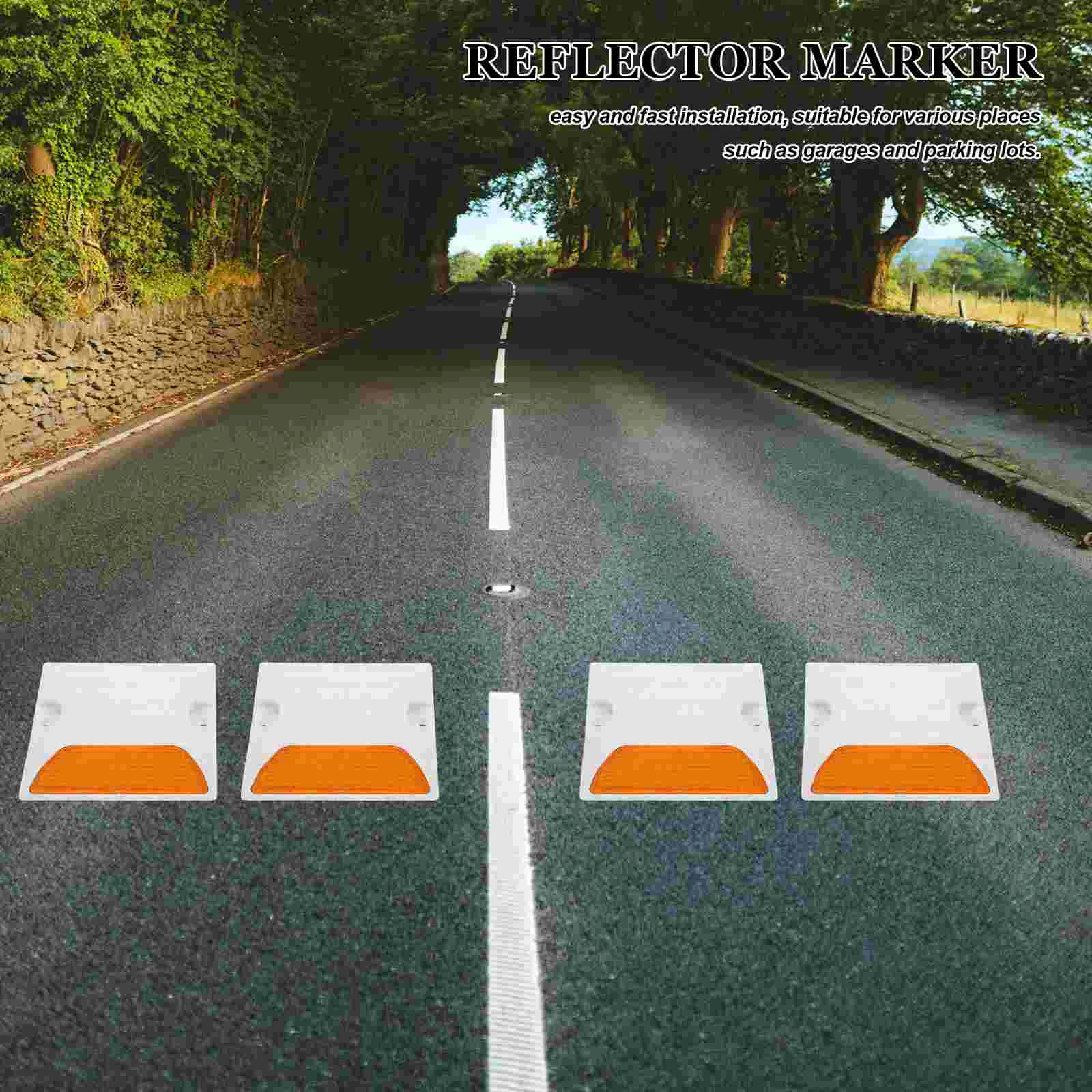 2 Pcs Double Sided Reflective Road Signs Pavement Plastic Automotive Trailer Reflectors