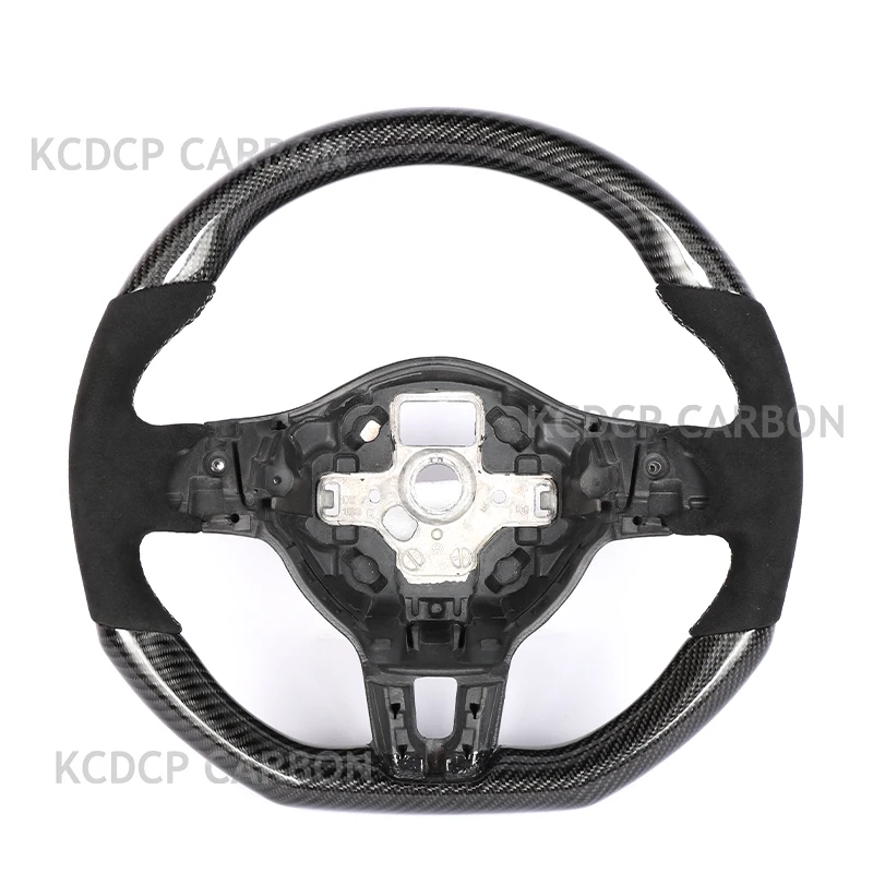 

Leather carbon fiber LED steering wheel suitable for Volkswagen Golf R-Line Jetta GTD GTE GTI GTS GLI mk6 CC POLO Passat models