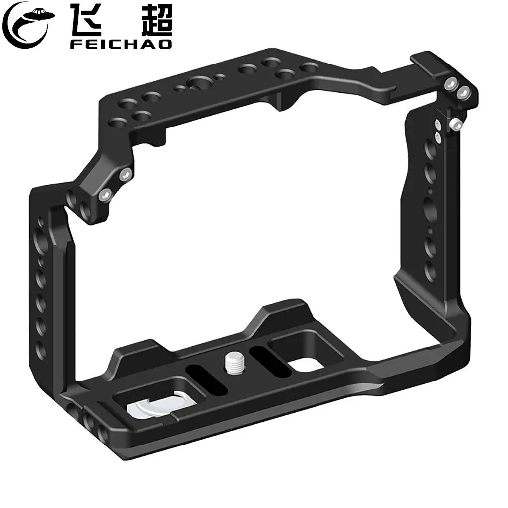 

Camera Cage Protective Frame for Sony A7M4/A7R4/A9II/A7S3/A1/A7R4A DSLR Camera Expansion Bracket with Cold Shoe 1/4 3/8 Thread
