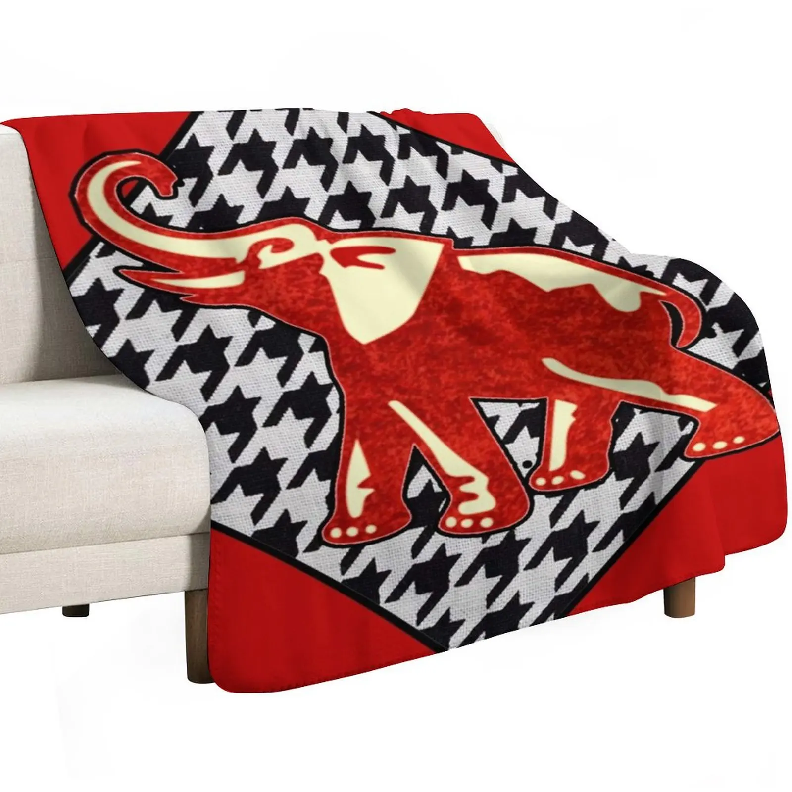 Red Elephant Houndstooth Diamond Throw Blanket halloween Bed Fashionable Sofa Throw Luxury St valentine gift ideas Blankets