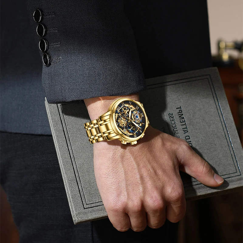 LIGE-reloj analógico de acero inoxidable para hombre, accesorio de pulsera de cuarzo resistente al agua con cronógrafo, complemento Masculino deportivo de marca de lujo con diseño Original