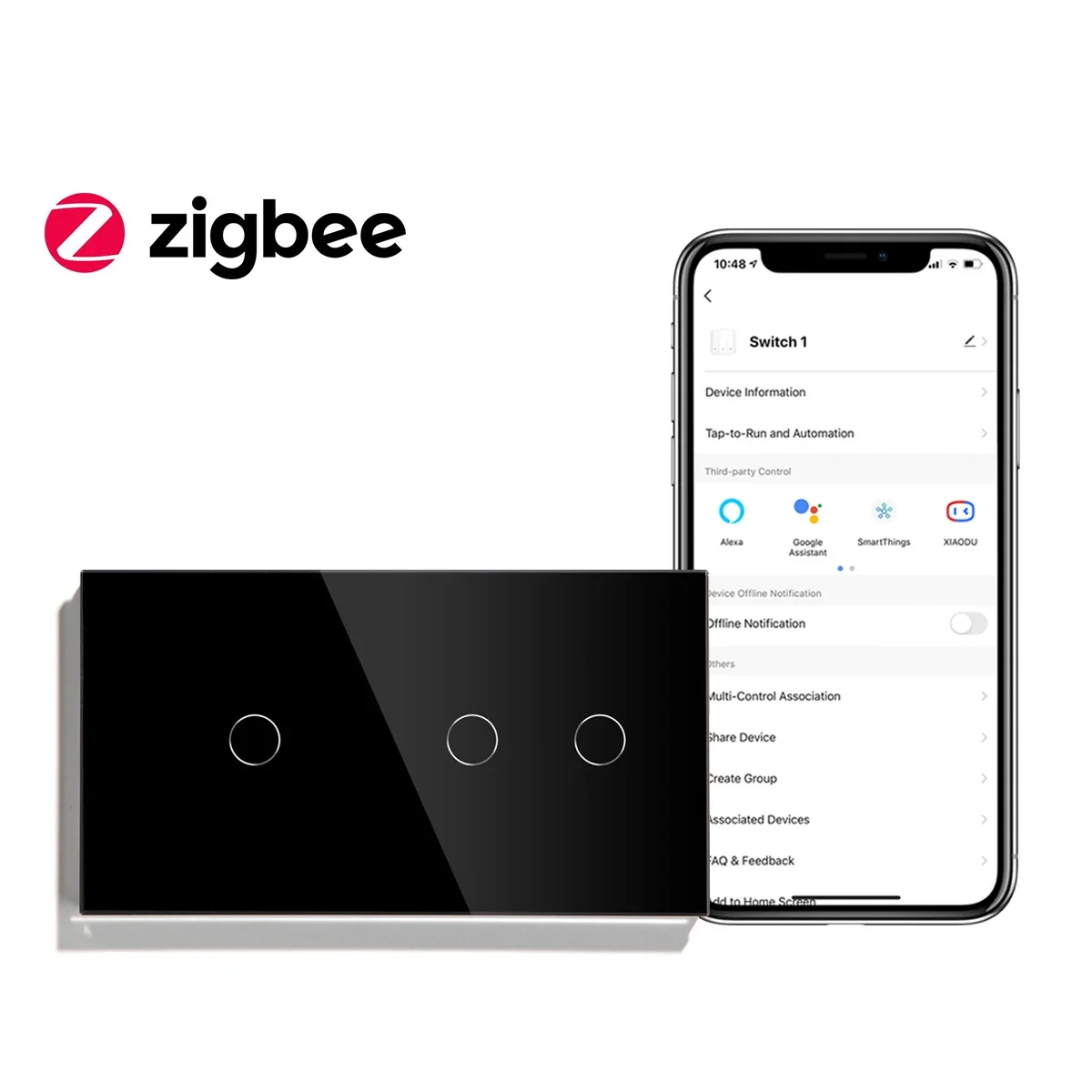 Imagem -04 - Bingoelec Zigbee Smart Light Switches Crystal Class Painel Precisa Neutro ou Não Neutro para Casa Inteligente Gang Gang 4gang 1way