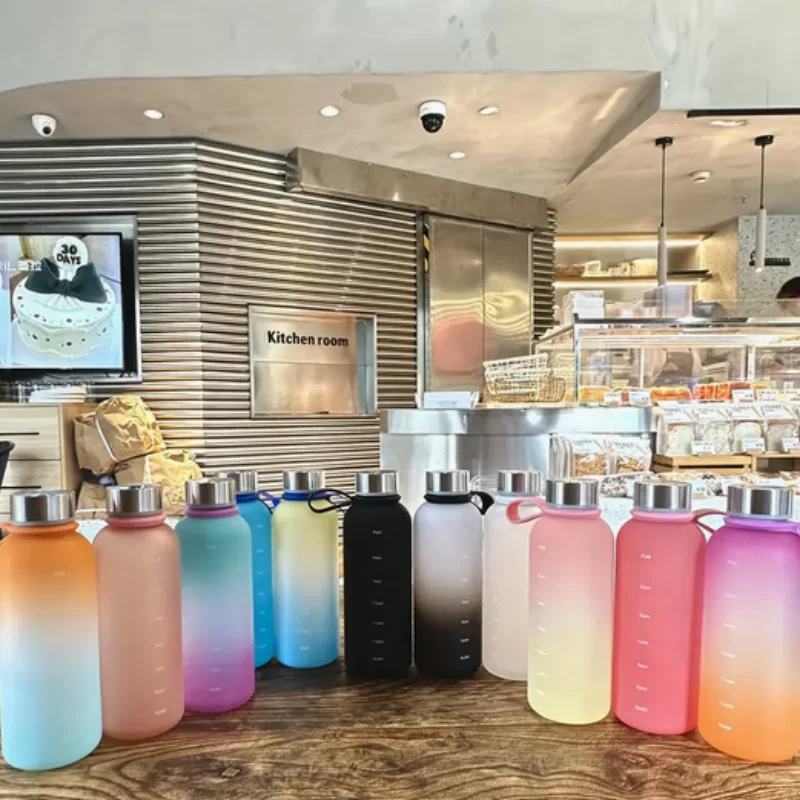 زجاجة مياه بمقبض غير لامع سعة 550 مل - كوب رياضي خارجي محمول مع غطاء مانع للتسرب، مادة متينة للكمبيوتر الشخصي