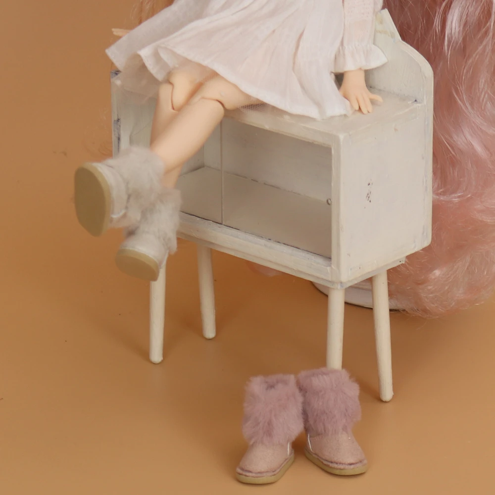 ICY DBS Blyth doll toys shoes with fur winter boots snow shoes about 3.5cm