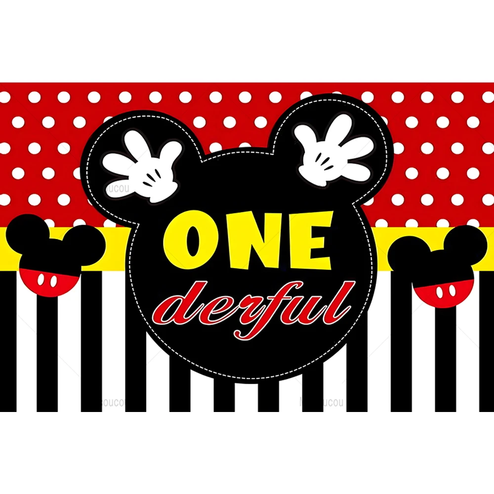 Disney Mickey Christmas Minnie Backdrop Boys and Girls Friends Background Mickey Mouse Kids Birthday Party Customize