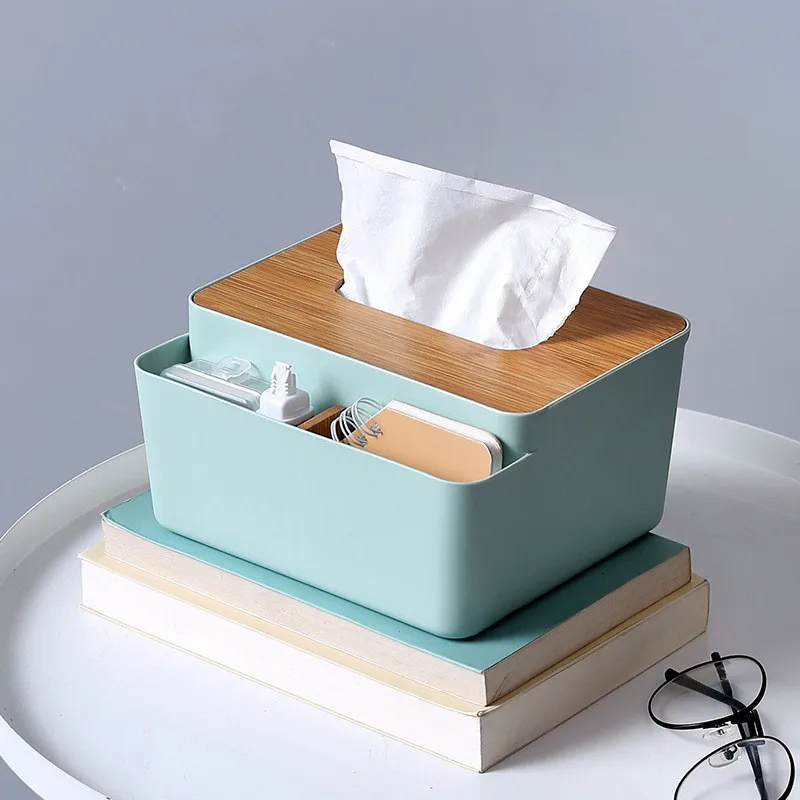 Multifunctional Tissue Storage Box Cover Napkin Holder Sundries Ontainer Stationery Organizer Box for Bedroom Office Bathroom