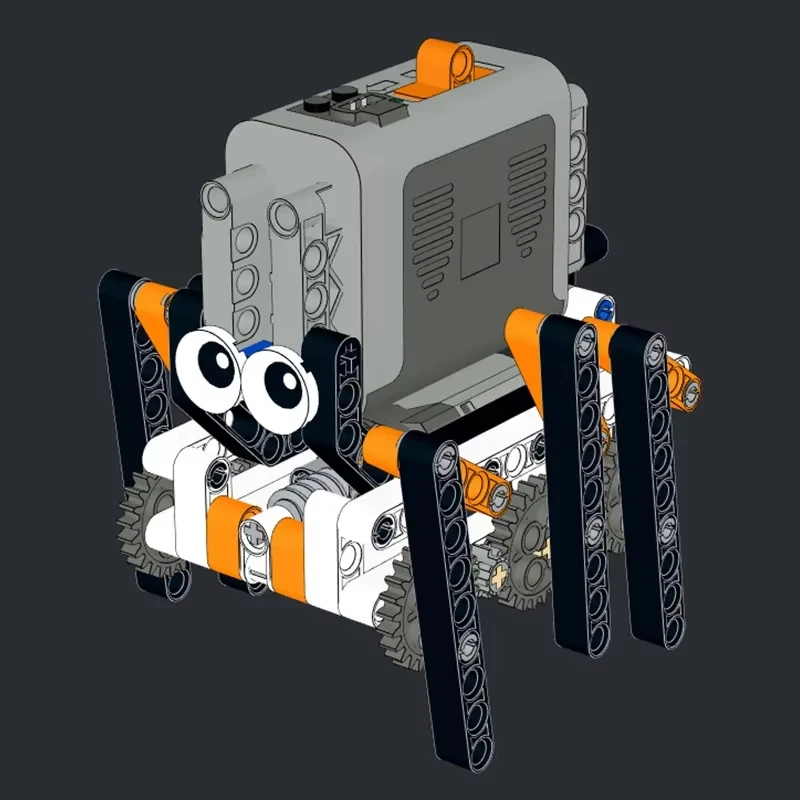 Conjunto de blocos de construção de robô andando hexapod tecnologia biônica motor de energia educação diy moc bloco de construção infantil brinquedo presente