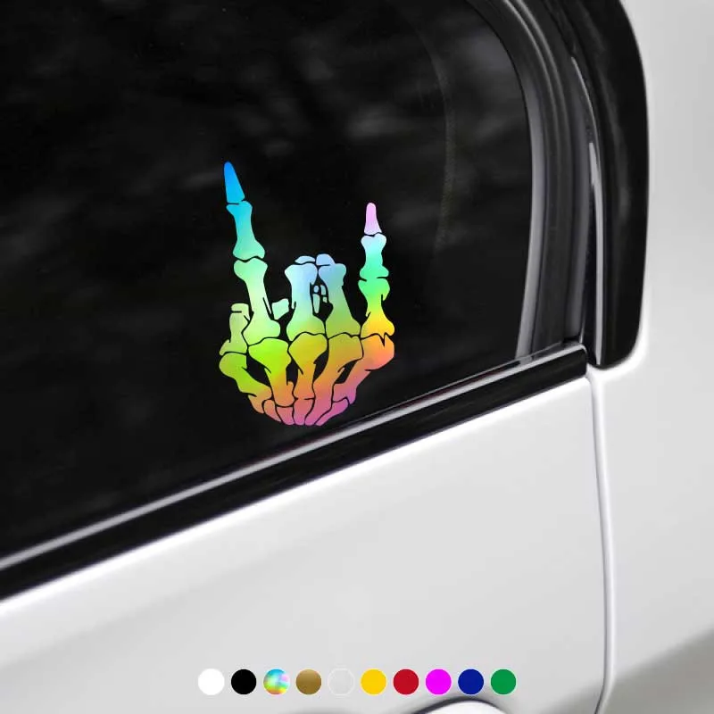 Skull Finger Car Stickers for Auto Window Trunk Bumper Scooter Fender Racing Helmet Waterproof Vinyl Decals Personality Decors