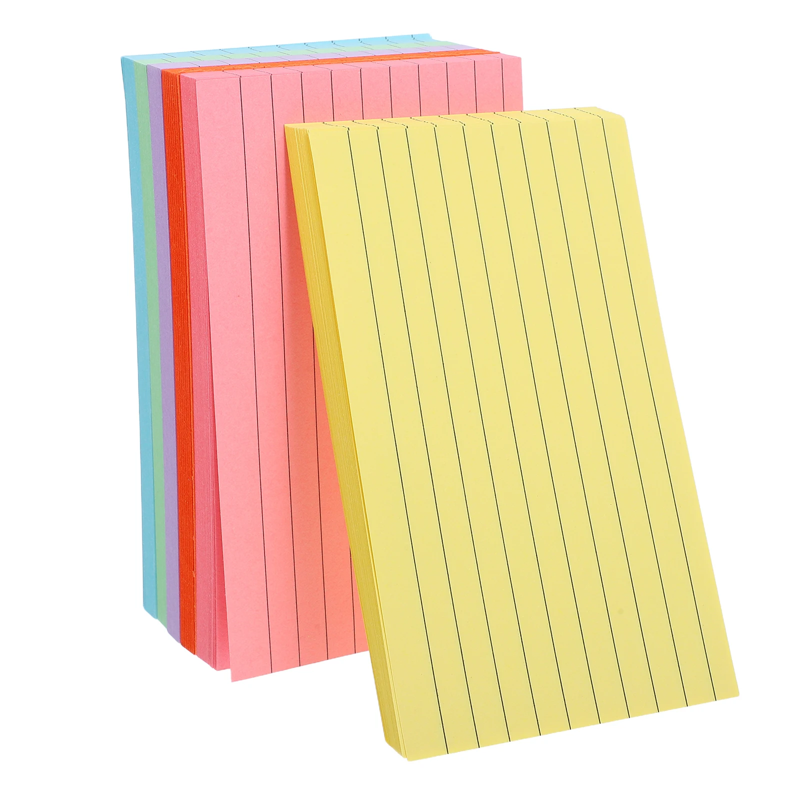 

300pcs Colorful Notebook Double Sided Lined Paper Portable Size Study Office Note Lined Yellow Index Cards Taking Memo Pad