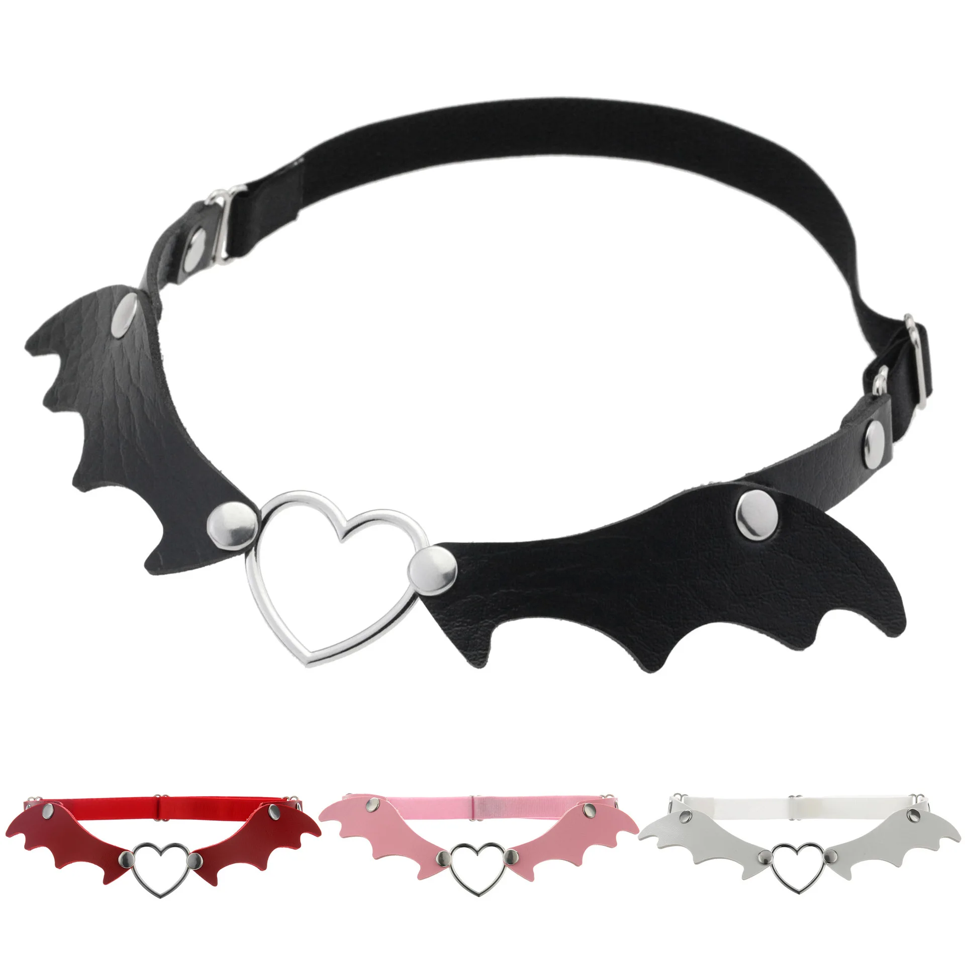 Gothic Punk Temperament and interest Sex appeal Wings Love Leather Sock clip Thigh ring Leg chain Leglet Bat Vampires Garters