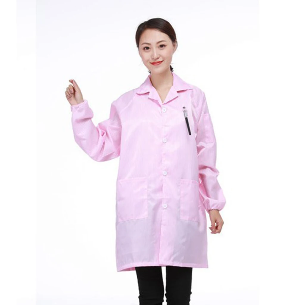 Anti Static Lab Jacket Smock with Breathable Design for Laboratory Women Work Clothes Uniform