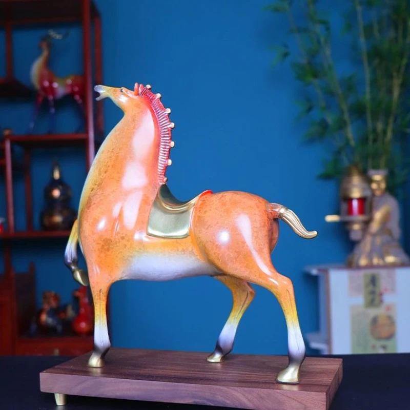 

Copper horse ornament Color copper zodiac horse handmade living room lucky home decoration ornament