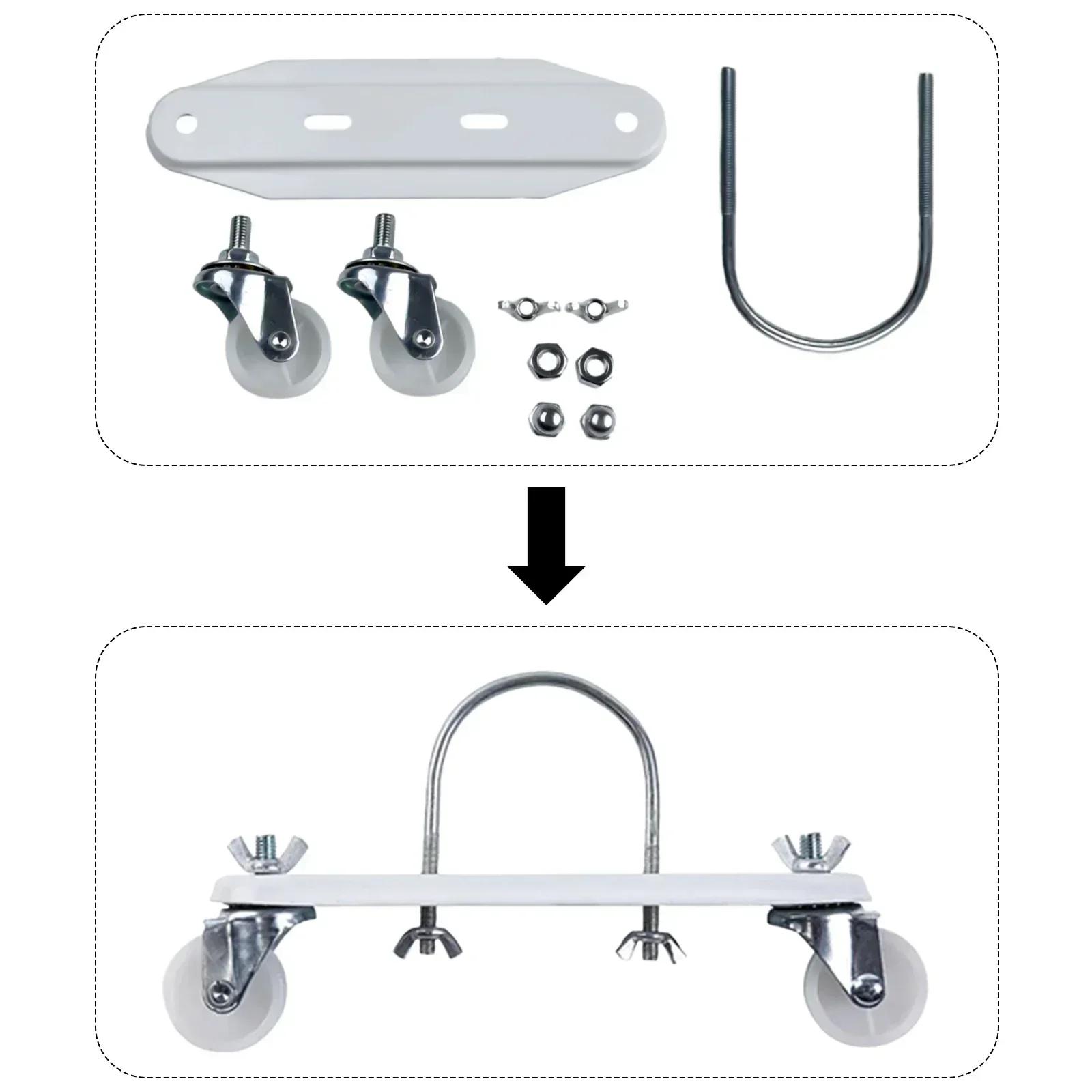 2Pcs Oil Ting Hydroelectric Radiator Electric Heater Special Mobile Pulley Bracket Steel° Rotated Freely Around Stand