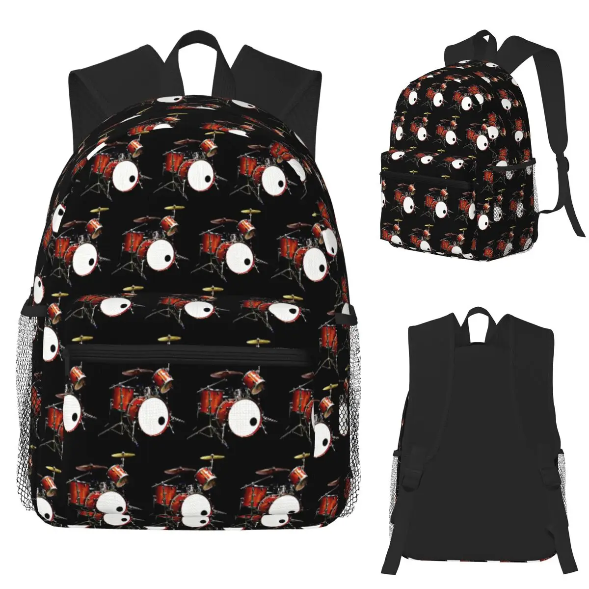 

Drum Kit Student Backpack School Bag Hiking Travel Daypack for Boys Girls Bookbag Shoulder Bags