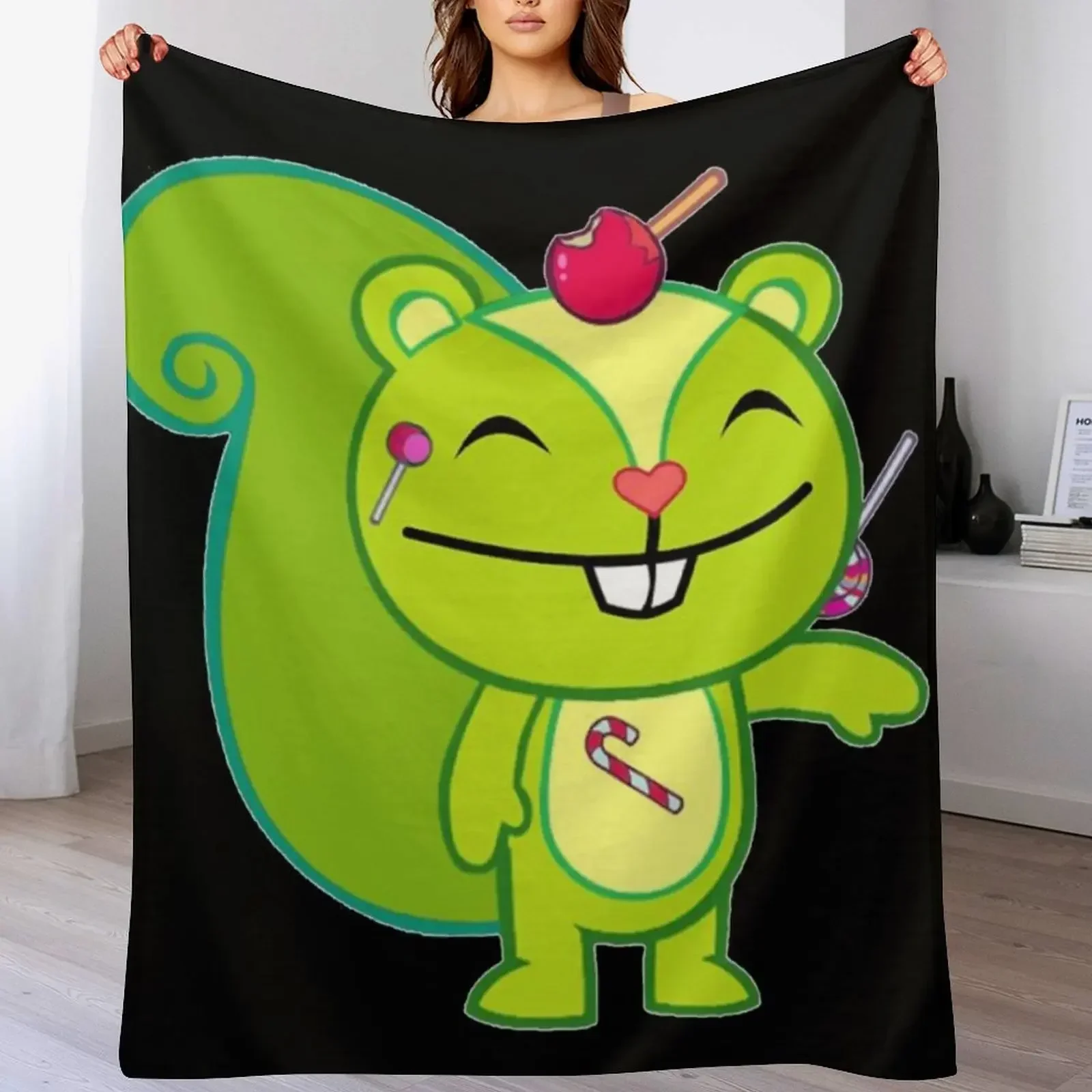 

Nutty - Happy Tree Friends Throw Blanket valentine gift ideas Hairys Custom Thermal Blankets