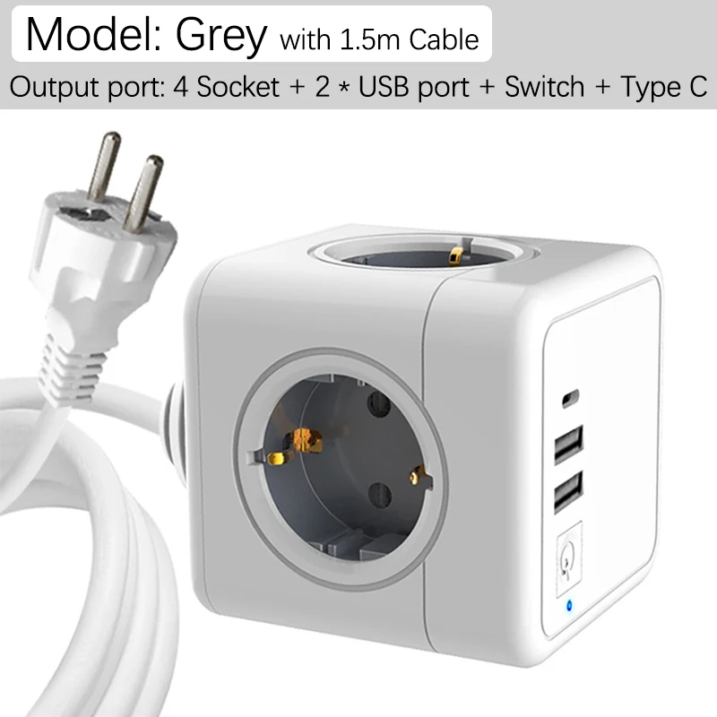 EU Standard Conversion Socket Smart Outlet Extension Adapter Power Strip Socket without USB EU Plug Power Cube Power Strip