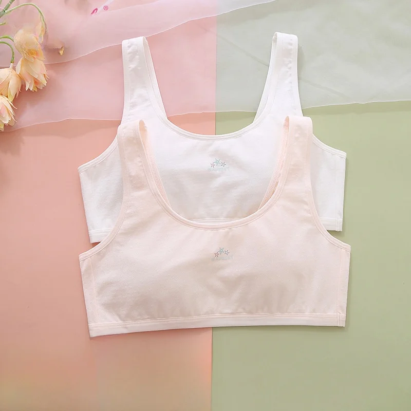 

Developing Girl's Underwear Comfortable Thin Breathable Steel Ring Bra for Primary School Students Cotton Sports Bra for Girls