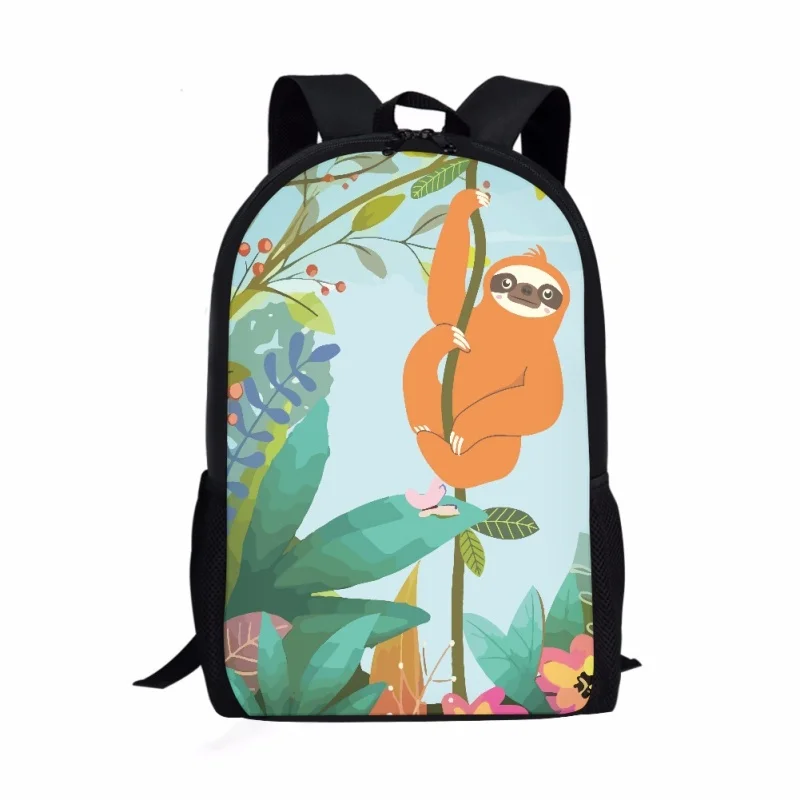 Mochila escolar con estampado de bosque de perezoso, bolsa de libros para adolescentes, mochilas para escuela primaria, niños y niñas