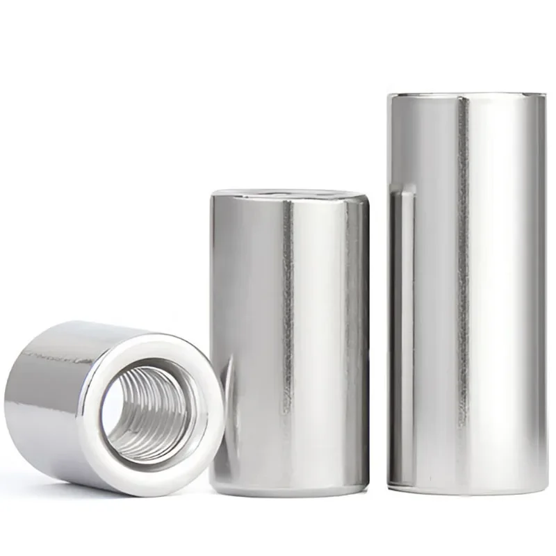 304 Stainless Steel Extension Thicken Round Column Joint Coupling Nut Cylindrical Connect Screw Nut M8 M10 M12 M14 M16 M20